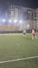 Night soccer match played on artificial turf in Astana