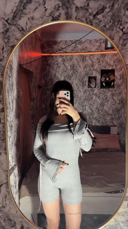 Woman takes mirror selfie in Blizhnii Khutor, Moldova