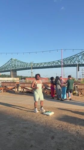 Summer afternoon at Montreal's Pied-du-Courant Pier