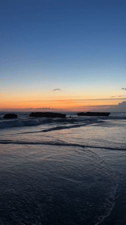Morning beach scenes captured in North Kuta, Indonesia