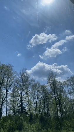 Clear blue sky with clouds observed in Liubilki, Russia
