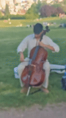 Park musicians and anime display in Sofia