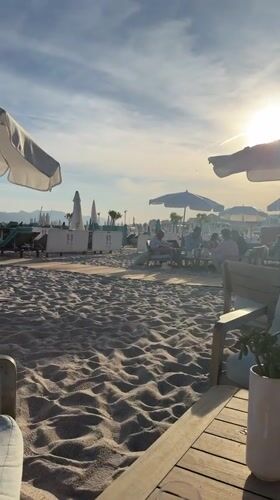 Golden hour captured at Cannes beach club Friday evening
