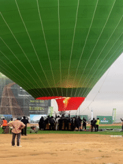 Heineken hot air balloon inflated in Lagos field