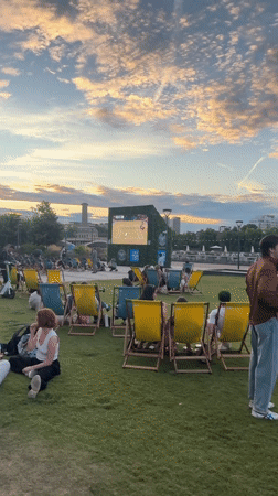 Wimbledon on the big screen, Pimm's bus, and a London summer evening