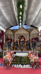 Traditional dance and ceremony at a wedding in Saree, Indonesia
