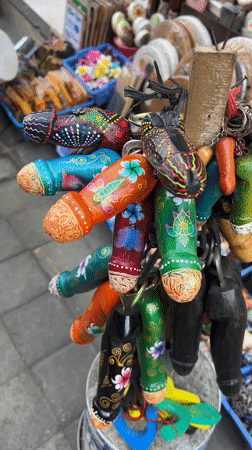 Morning shopping activity at traditional Ubud craft market