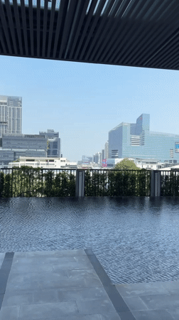 Morning cityscape view captured from elevated Bangkok location