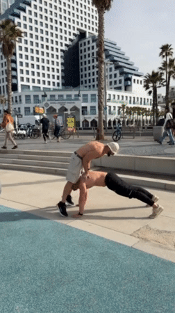 Morning activities documented along Tel Aviv waterfront area