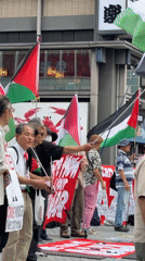 Pro-Palestinian demonstration held in Osaka's Shinsaibashi district