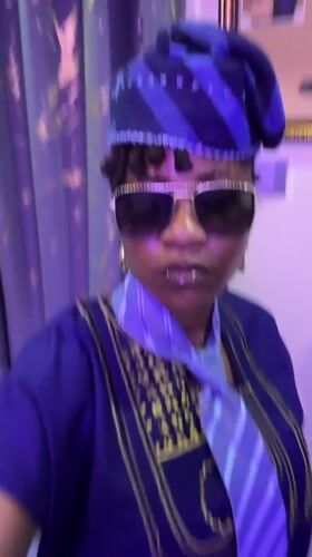 Coordinated blue traditional look in Ajara, Nigeria