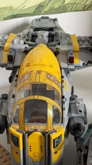 Close-up tour of a Star Wars Lego collection on display