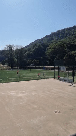 Youth soccer and swimming at a Sant Joan les Fonts sports complex