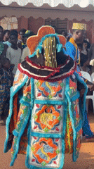Egungun masquerade in full color, Porto-Novo