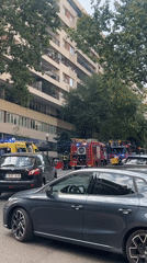 Firefighters and ambulance respond to Barcelona apartment street incident