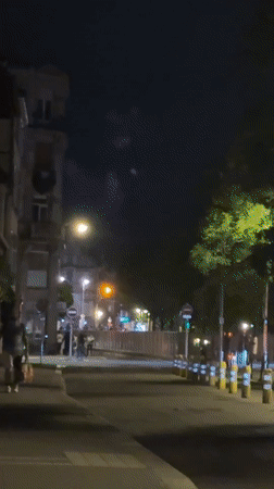 Nighttime fireworks display observed in Strasbourg, France