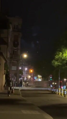 Nighttime fireworks display observed in Strasbourg, France