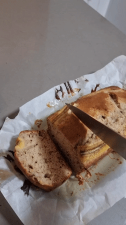 Home baker prepares banana bread in Ramat Gan