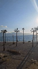 Beach scene recorded in Vlora, Albania