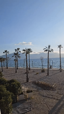 Beach scene recorded in Vlora, Albania