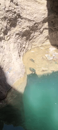 Tourist documents natural springs and rock formations in Ziarat
