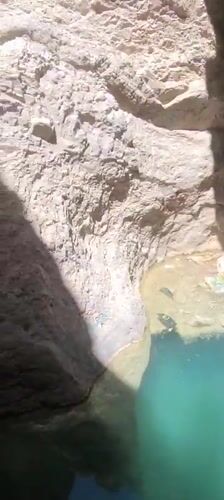 Tourist documents natural springs and rock formations in Ziarat