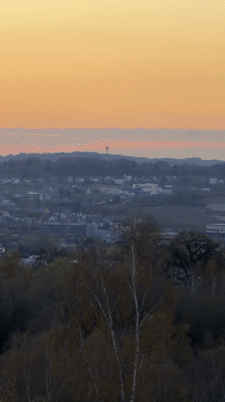 Sunset panoramic view captured over Esch-sur-Alzette cityscape