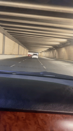 Dashcam-style road trip through tunnels and city streets