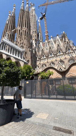 Sagrada Família on a sunny July afternoon, still under construction