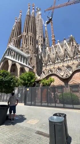 Sagrada Família on a sunny July afternoon, still under construction