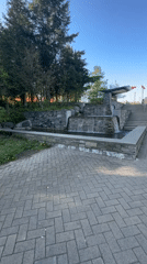 Stone waterfall feature observed in Burnaby park