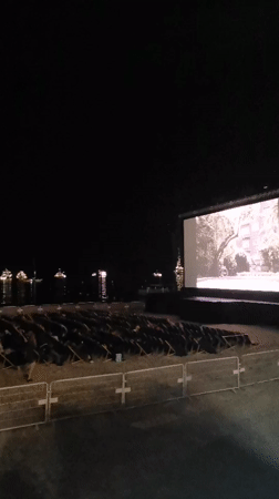 Outdoor cinema screening observed in Cannes