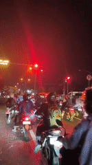 Mixed traffic flow through Banyudono roads, day and night