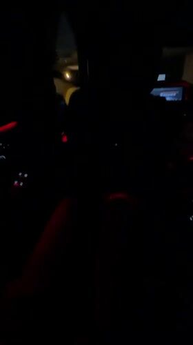 Night shot inside a dimly lit car in Strasbourg