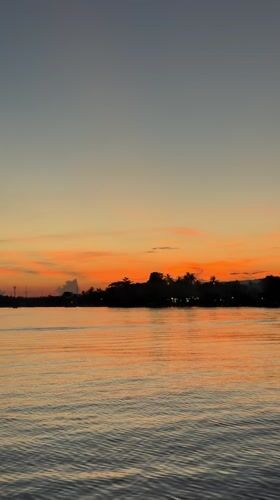 Sunset captured over water in Buleleng, Indonesia