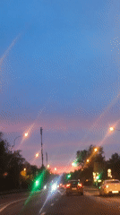 Evening traffic recorded on Moscow road at dusk