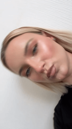 Woman photographed in close-up portrait in Kokkorevo, Russia