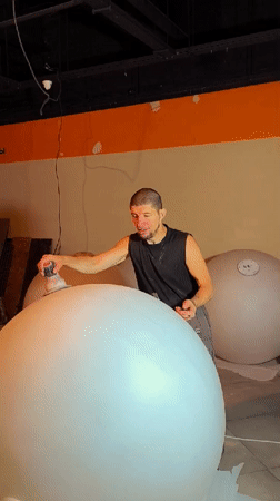 Behind-the-scenes look at a Karaganda mall's sphere installation