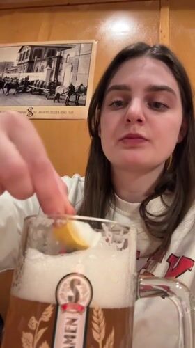 Woman spotted at Bratislava restaurant during evening hours