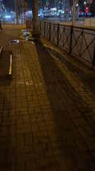 Nighttime street scene captured in Perm, Russia