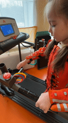 Child undergoes treadmill therapy session in Izhevsk rehabilitation center