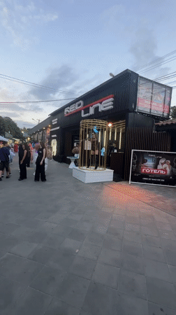 Odesa beach club Red Line, busy summer afternoon into evening