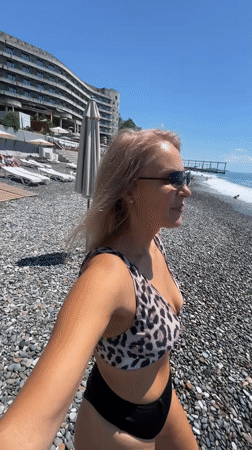 Beach day at Sochi resort on the Black Sea