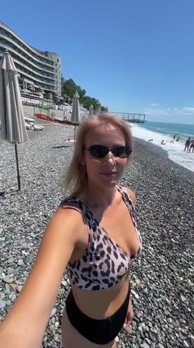 Beach day at Sochi resort on the Black Sea
