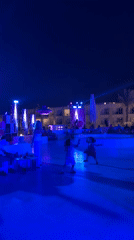 Vibrant nighttime lighting at a Sharm El Sheikh outdoor venue
