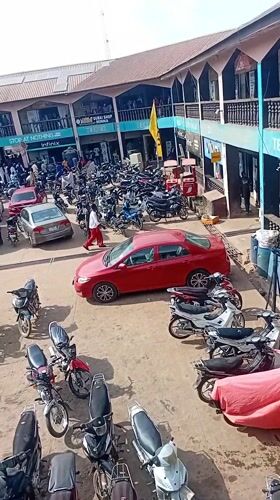Aerial view captures busy marketplace activity in Minna, Nigeria