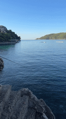 Morning beach scenes documented in Budva, Montenegro coastline