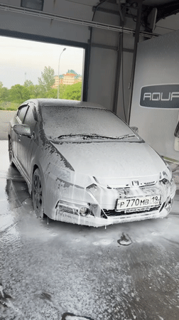 Silver Honda washed at car facility in Abakan