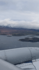 Aerial view captures rocky islands and mountains in Argentina