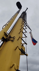 Industrial crane machinery photographed in Lisitsy, Russia